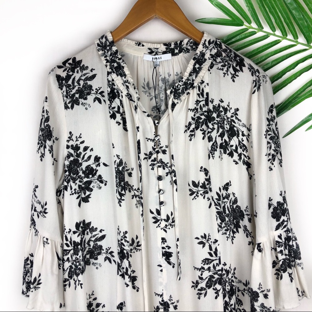 Do & De Floral Print dress Black White Large